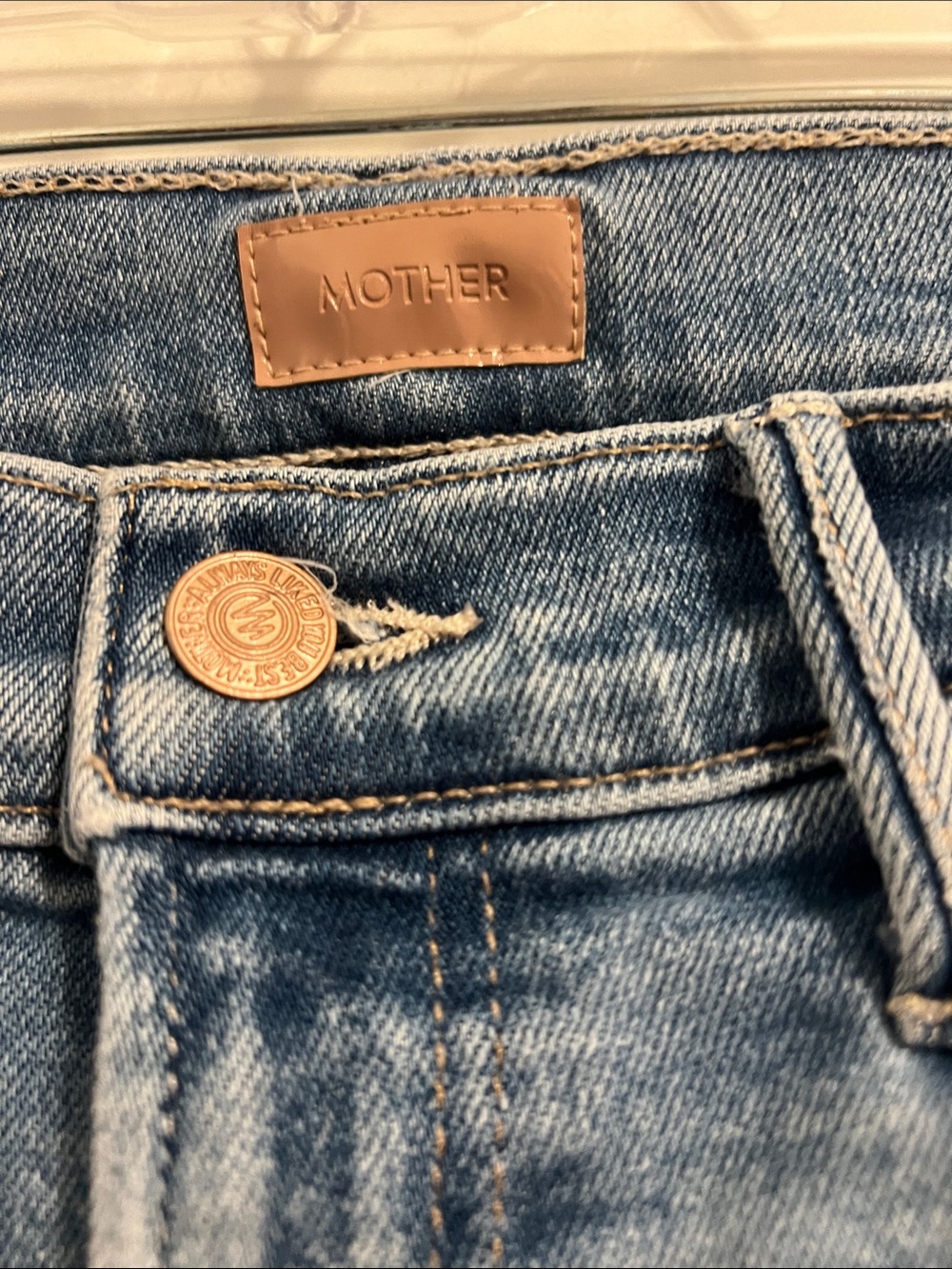 MOTHER Light Blue Straight-Leg Jeans - Picture 2 of 5